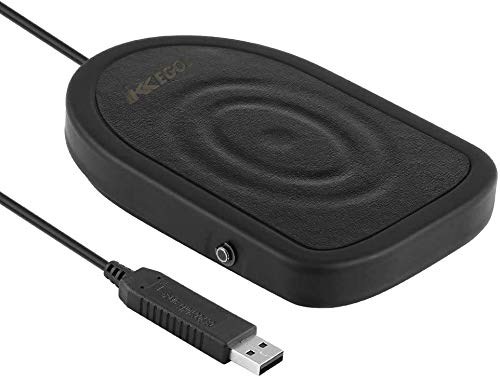 iKKEGOL USB Foot Pedal Switch for Gaming & PC Control - Black Metal HID Programmable with 3-Color Mat | Hands-Free Operation for Gamers & Streamers
