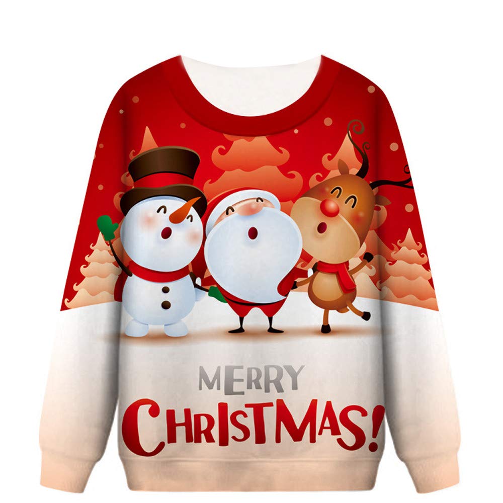 Women's 3D Santa Print Ugly Christmas Sweater - Festive Hooded Pullover for Holiday Parties & Family Gatherings | Clearance Sale