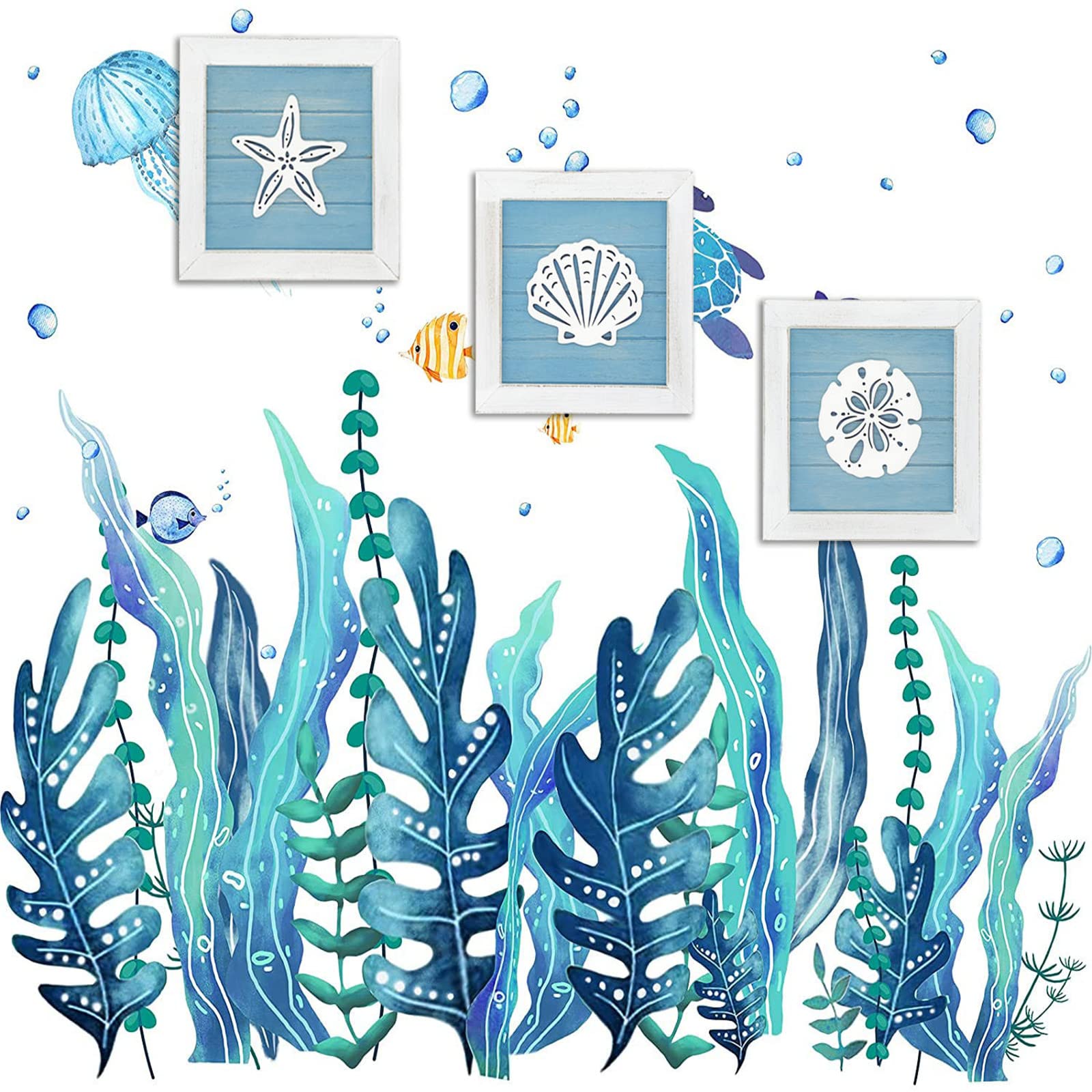 Ocean Theme Beach Wall Decor Set of 3 - Coastal 3D Wall Art with Starfish, Shell & Sand Dollar in White | Perfect for Bathroom, Living Room & Summer Beach Decor | Nautical Home Accents for Coastal Style Interiors