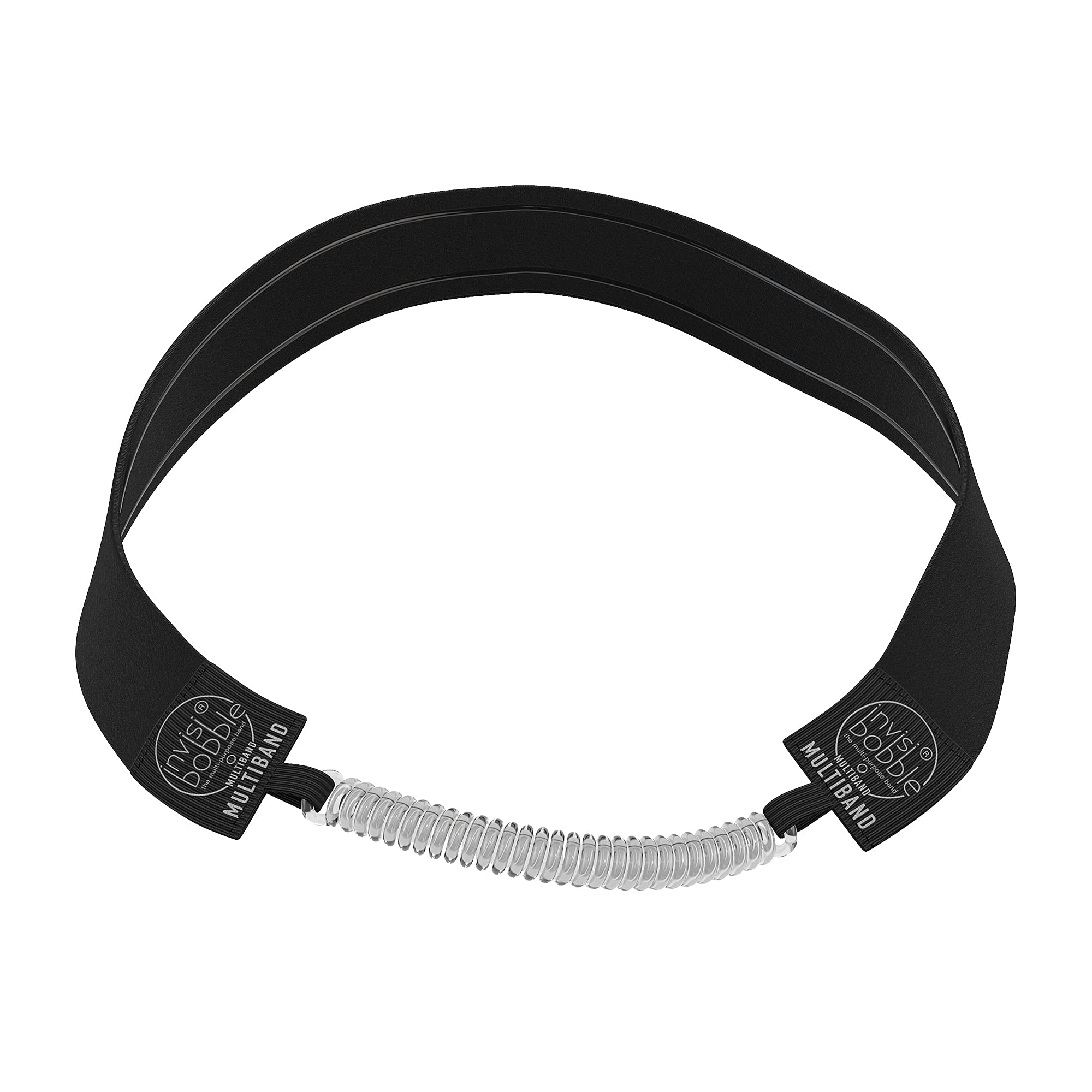 Invisibobble Multiband True Black Hair Ties - No Slip, No Crease Hair Bands for Women & Men - Perfect for Workouts, Yoga, and Everyday Use