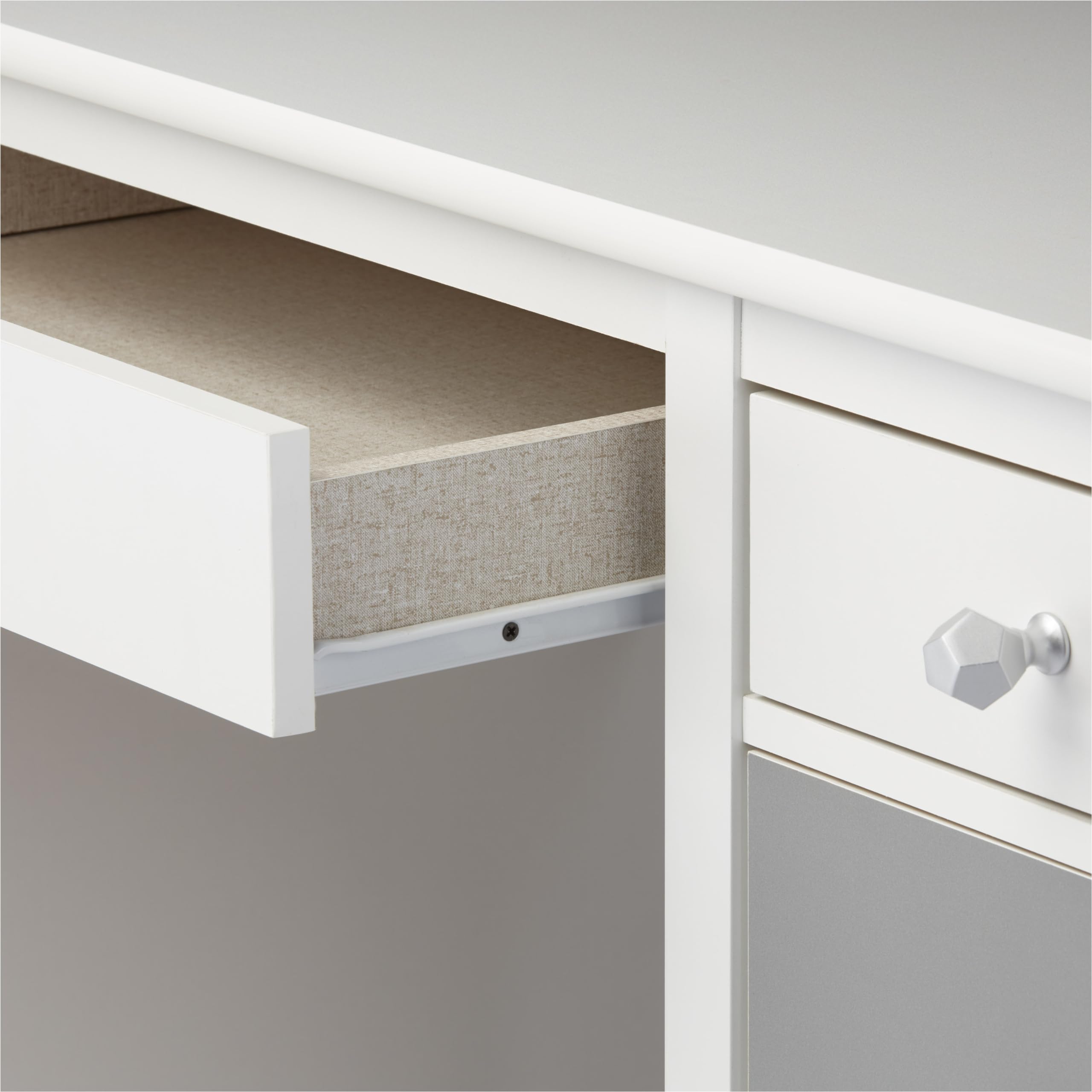 Little Seeds Monarch Hill Poppy Kids Study Desk with Grey Drawers - Perfect for Homework, Drawing & Small Space Bedrooms