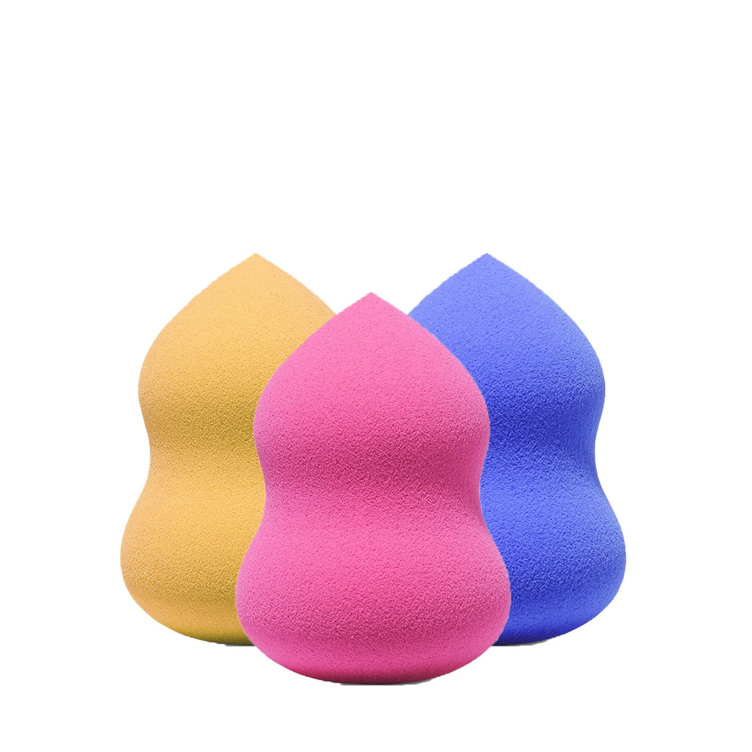 Majestique Foam Makeup Sponge Puff Beauty Blender - Foundation & Cosmetic Powder Applicator | Pear Shape | Easy to Clean | Multicolor (Pack of 3) | Perfect for Liquid, Cream & Powder Makeup Application