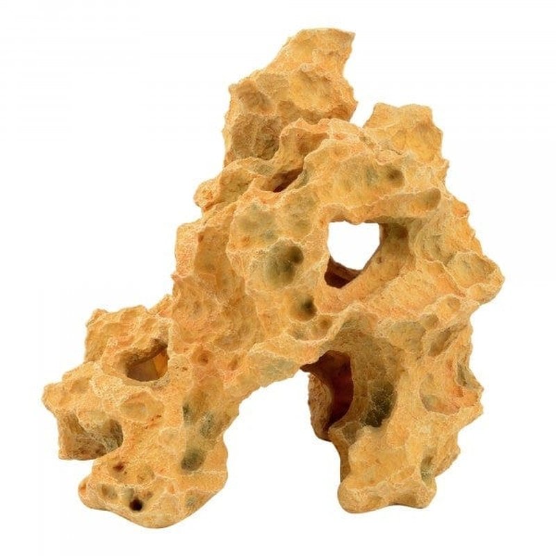 Bioscape Holey Rock Golden Replica Aquarium Decoration - XLarge 33x30x23cm for Fish Tank, Reptile Habitat & Terrarium Decor