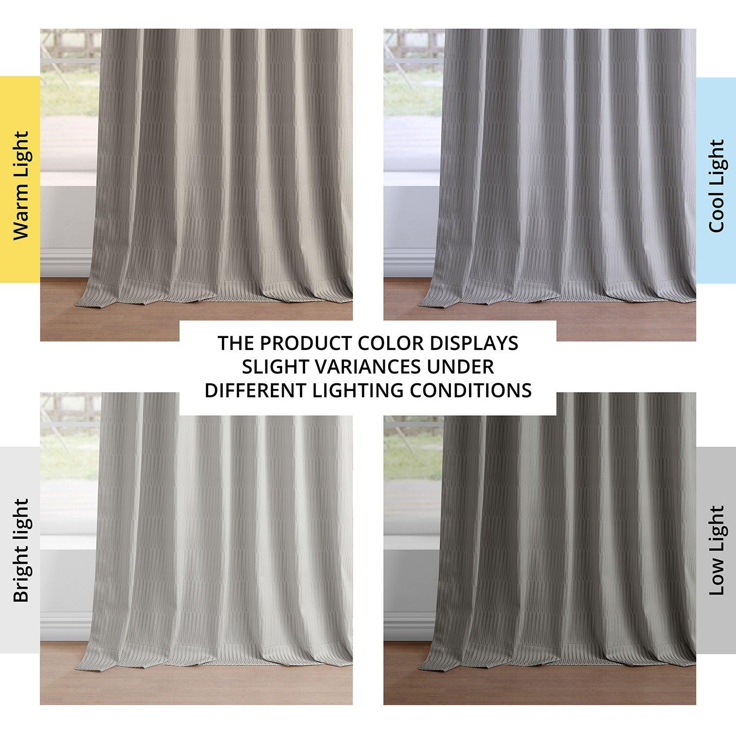 Pewter Abstract Embossed Velvet Blackout Curtains for Living Room & Bedroom - Elegant Room Darkening Window Drapes for Home Decor