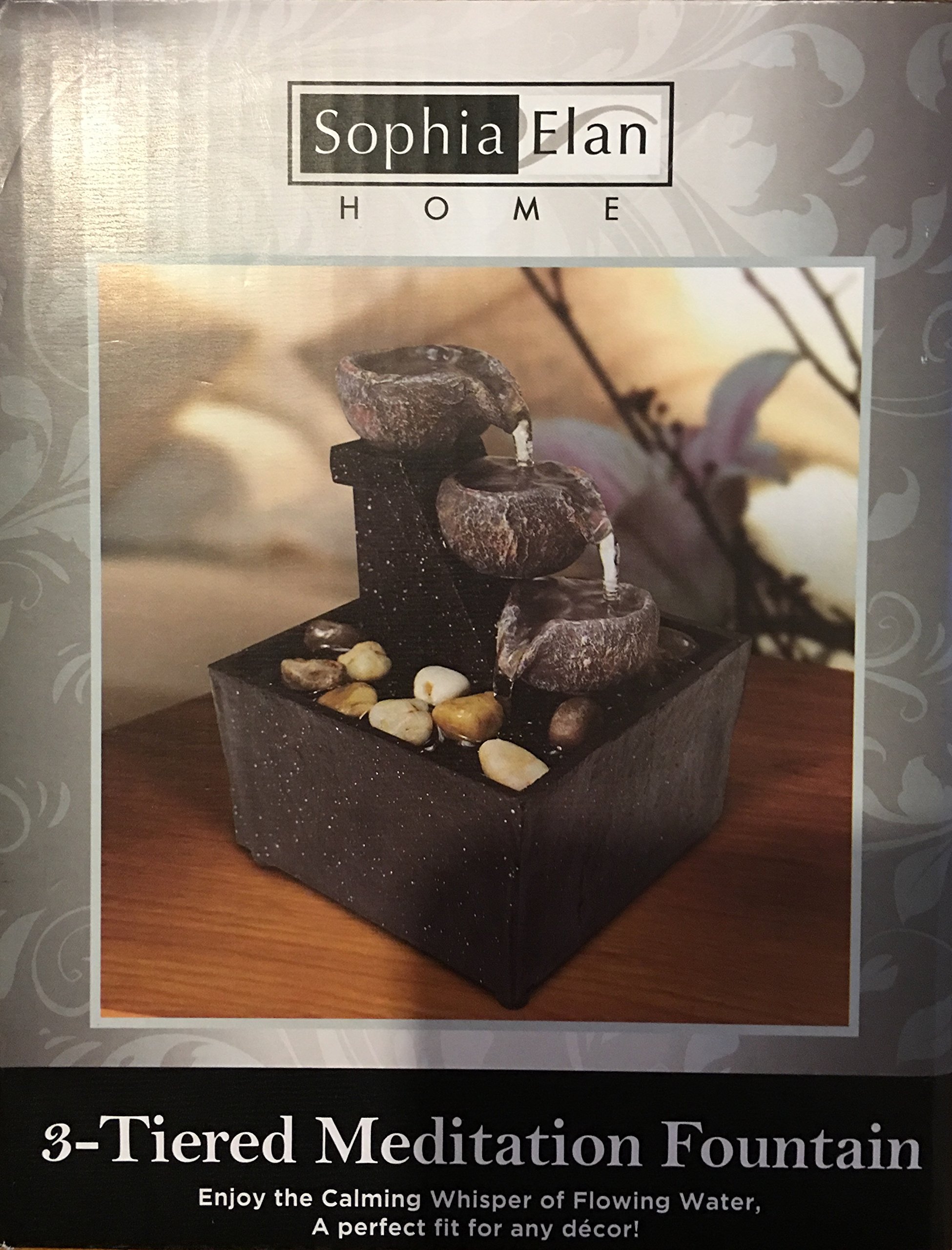 Sophia Elan Home Slate Tower Fountain - Indoor/Outdoor Water Feature for Garden, Patio, or Living Room Decor - Relaxing Zen Fountain with Natural Slate Design