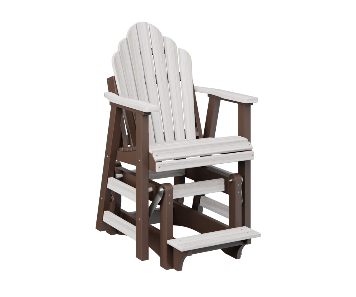 Berlin Gardens Cozi Back Single Counter Glider - Outdoor Patio Swivel Bar Stool for Kitchen Island, Deck & Poolside Relaxation