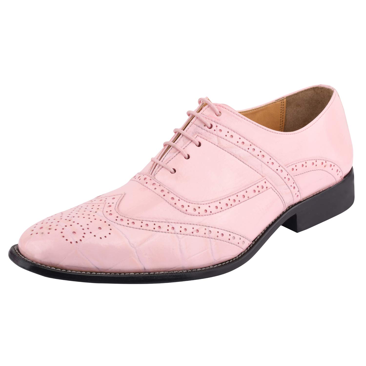 Premium Men's Oxford Dress Shoes - LIBERTYZENO Non-Leather EEL Ostrich Print Formal Shoes for Business & Wedding Occasions