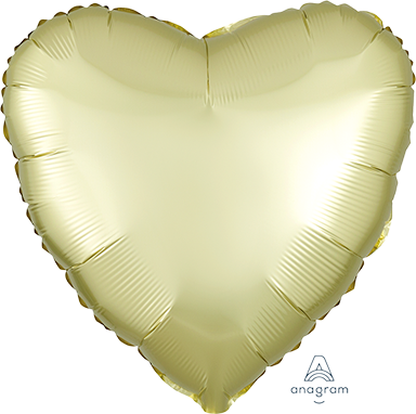 45cm Standard HX Satin Luxe Pastel Yellow Heart Balloon - Premium Party Decoration for Birthdays, Weddings & Baby Showers