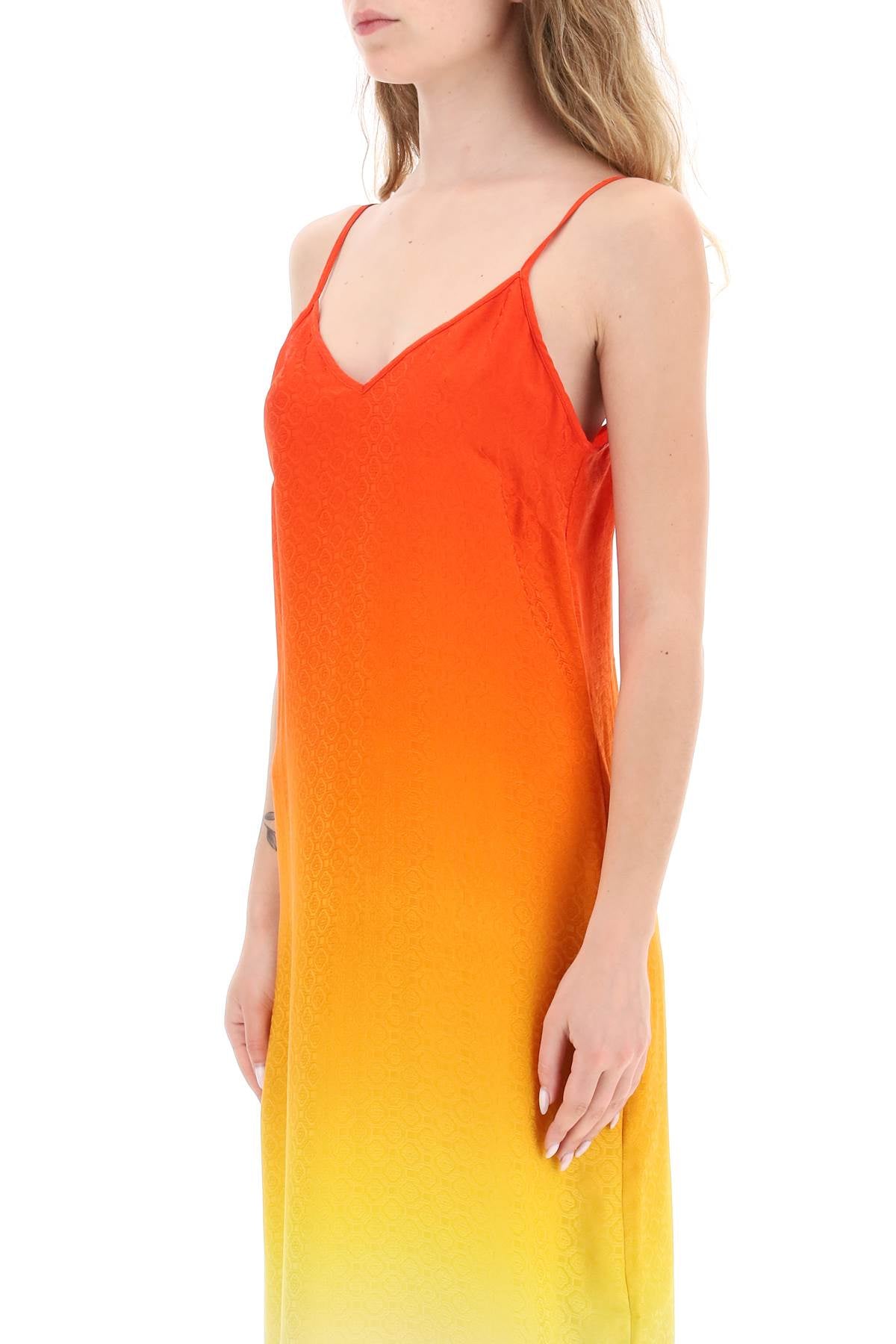 Casablanca Silk Satin Slip Dress with Gradient Effect - Elegant Women's Nightgown for Evening Parties & Date Nights