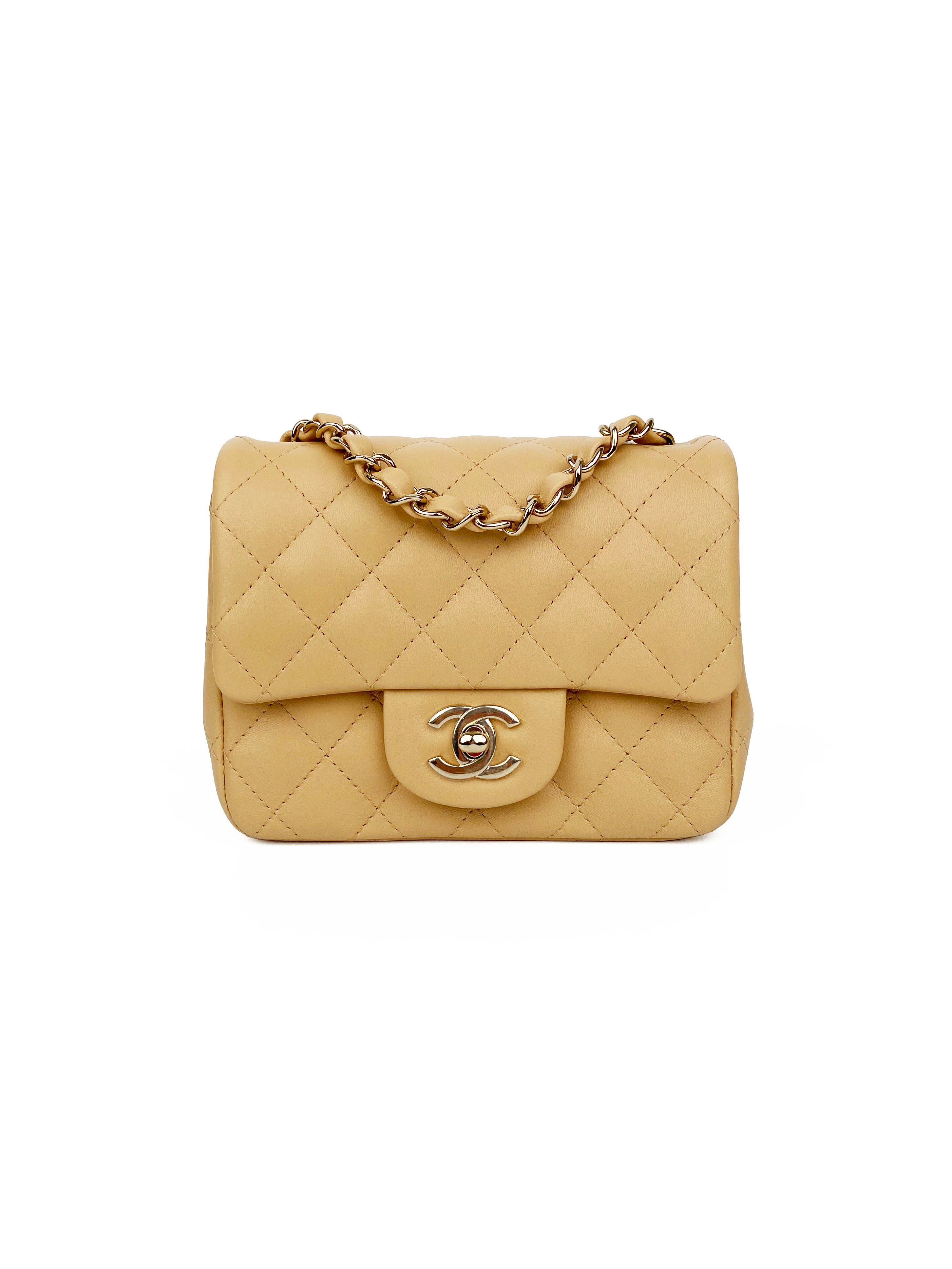 Chanel Small Square Nude Flap Bag - Luxury Designer Crossbody Purse for Women | Perfect for Evening Parties, Date Nights & Special Occasions