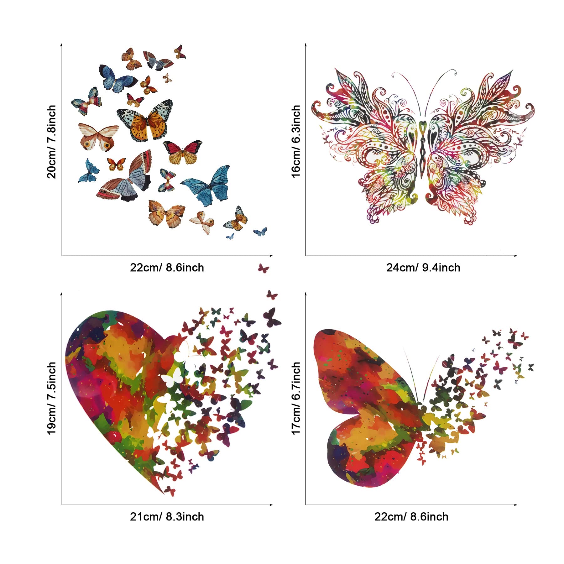 Woohome 6 PCS Colorful Butterfly Iron-On Patches - Washable Heat Transfer Decals for DIY T-Shirts, Jeans, Backpacks & Hats - Perfect for Family Clothing Customization & Kids Crafts