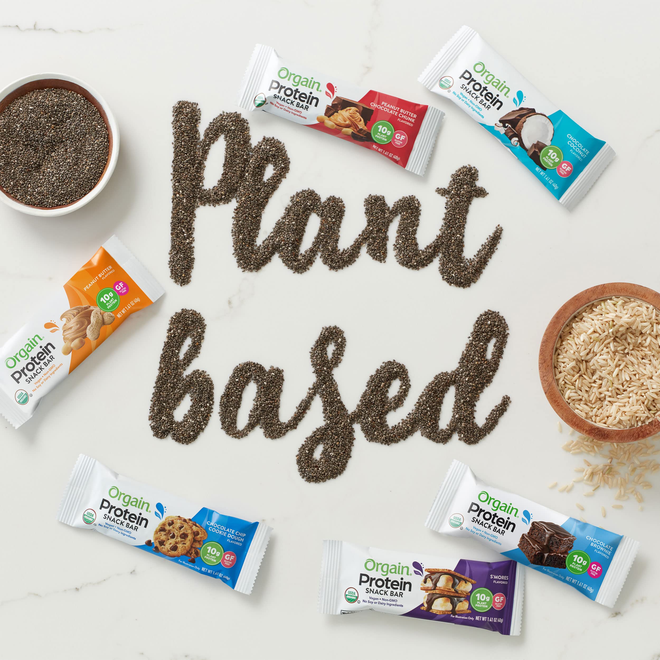 Orgain Organic Vegan Protein Bars, Chocolate Chip Cookie Dough - 10g Plant-Based Protein, Low Calorie Healthy Snacks, Gluten Free, Non-GMO, No Lactose or Soy (Pack of 12) - Perfect for Post-Workout Recovery, On-the-Go Energy & Keto Diet Snacking