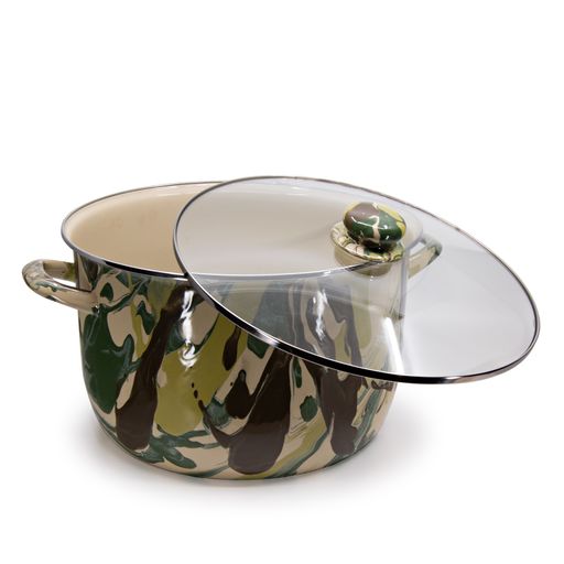 18 Quart Camouflage Enamel Stock Pot - Durable Camping & Outdoor Cooking Pot for Boiling, Stewing & Canning - Perfect for Camping Trips, Picnics & Home Kitchen Use