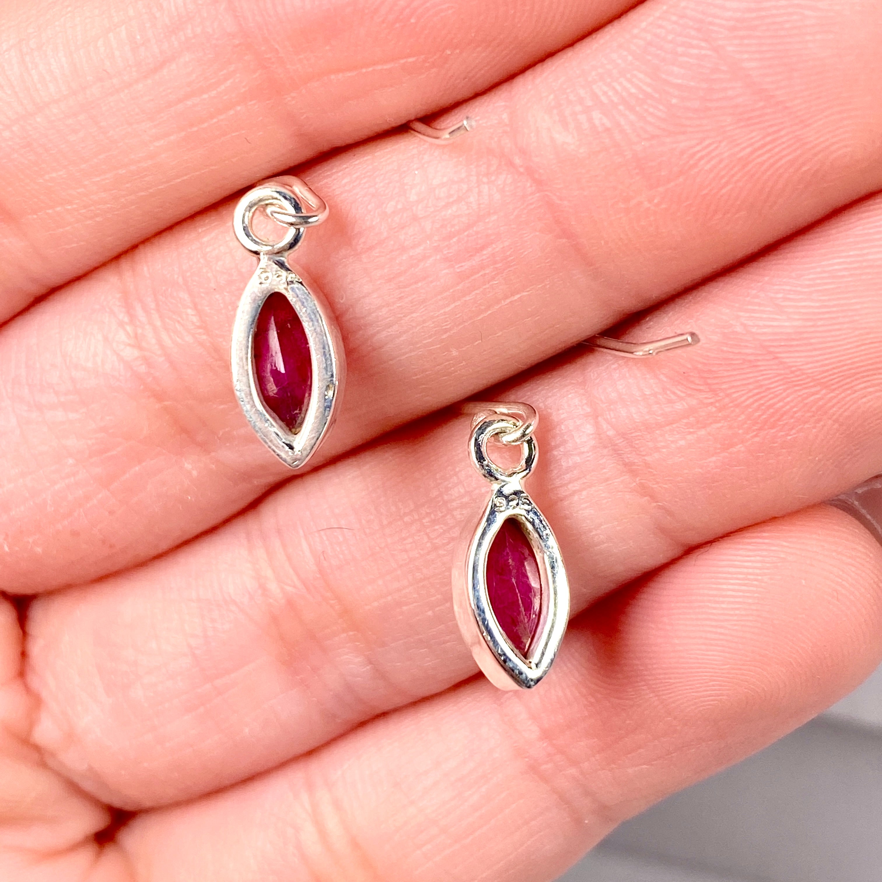 Exquisite Ruby Petite Marquise Faceted Earrings R2363 RBM - Elegant Jewelry for Parties, Weddings & Special Occasions