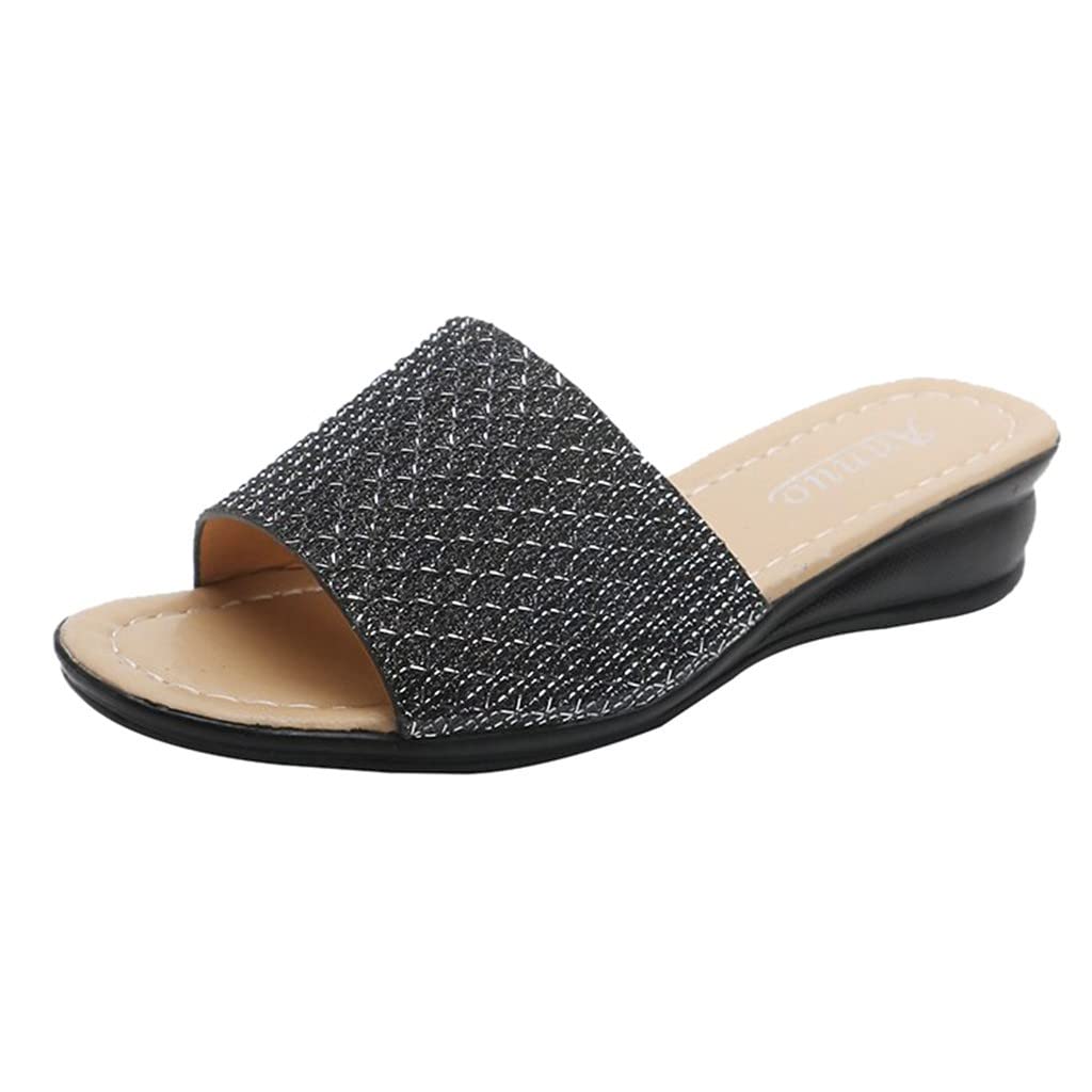 Women's Summer Sandals - Fashion Platform Wedge Slippers with Patent Leather | Comfortable Beach Shoes for Vacation, Walking & Outdoor Activities