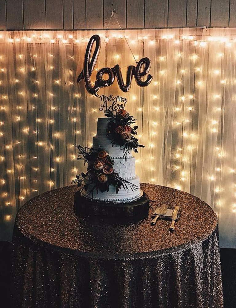 JYFLZQ Rose Gold Sequin Tablecloth - 50