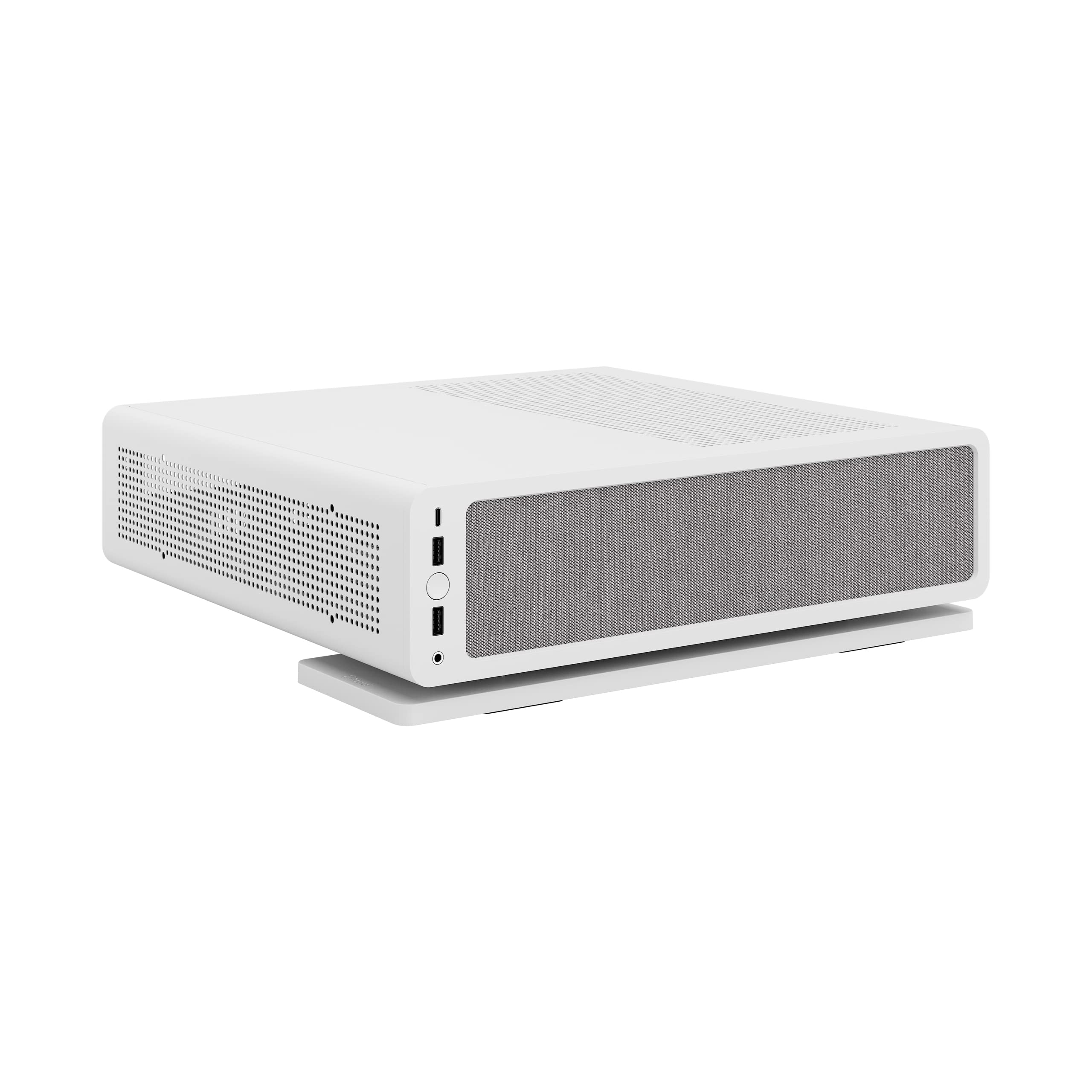 Fractal Design Ridge White ITX PC Case - PCIe 4.0 Riser Card & 2x140mm PWM Fans Included - USB Type-C - Compact Gaming Computer Case for Home Theater & Workstation Setup