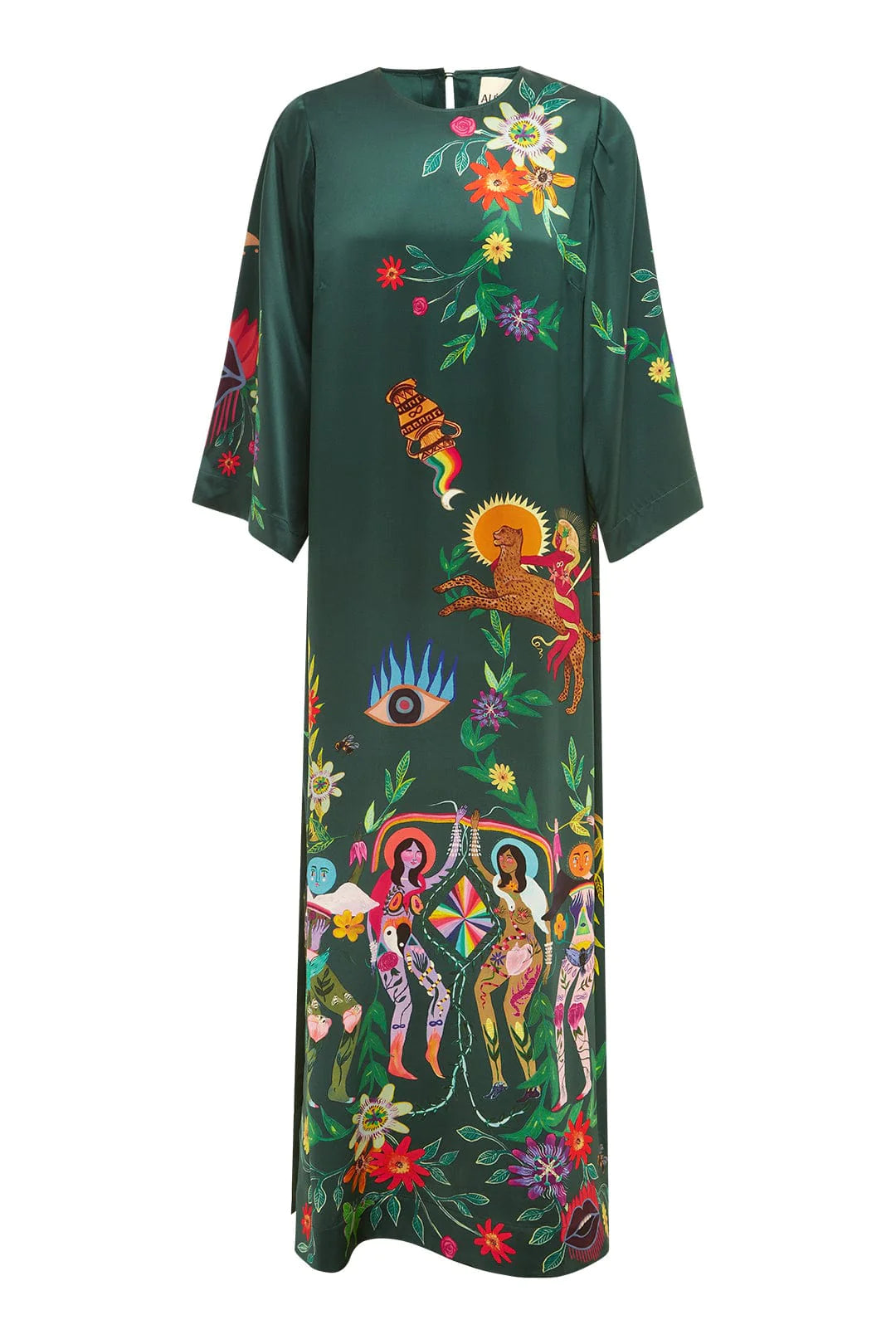 Elegant AGATHA MIDI DRESS for Women - Flowy Summer Dress with Floral Print - Perfect for Beach Vacation, Date Night & Casual Outings