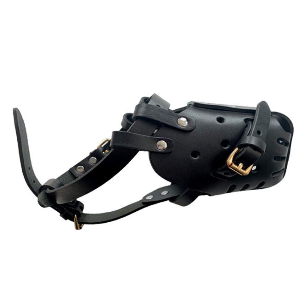 Genuine Leather Dog Muzzle for Pitbulls & Large Dogs - Adjustable Secure Basket Training Mask for Biting, Chewing & Barking Control | Perfect for Training, Walks & Public Safety