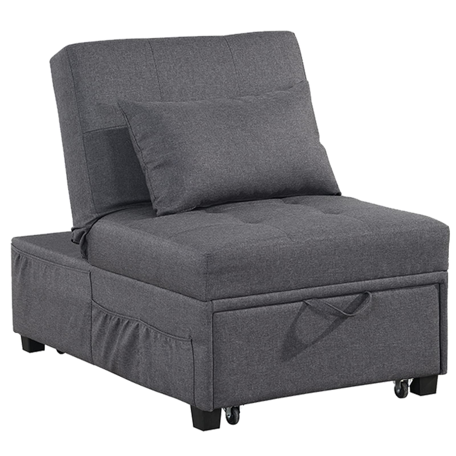 4-in-1 SAMERY Convertible Chair Bed - Pull Out Sleeper Sofa with Adjustable Backrest | Space Saving Modern Couch Bed for Living Room, Small Apartment & Guest Room | Perfect for Overnight Guests, Studio Apartments & Cozy Lounging