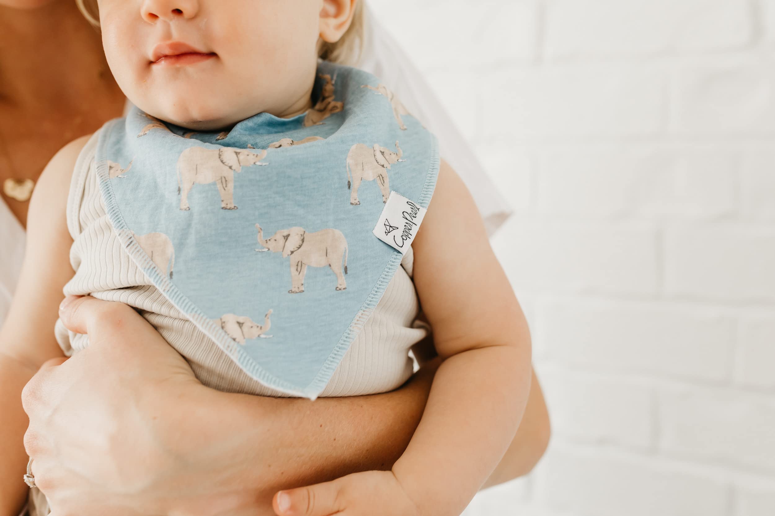 Copper Pearl Baby Bandana Drool Bibs - 4 Pack Soft Absorbent Teething Bib Set for Newborns & Infants (Peanut Design) - Perfect for Feeding, Teething & Drool Protection