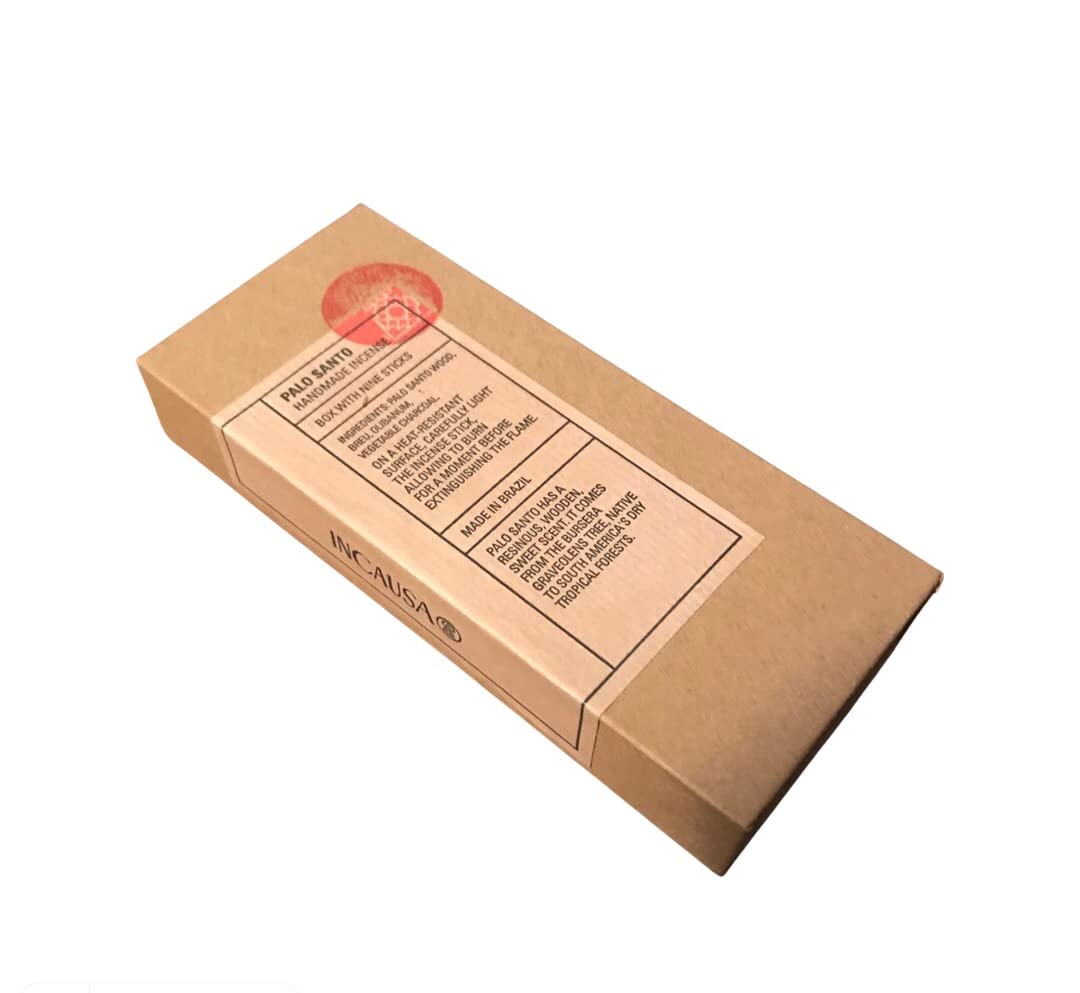 Incausa Breu Resin Incense Rolled in Palo Santo - 9 Pack Box for Meditation, Yoga & Aromatherapy | Natural Spiritual Cleansing & Relaxation
