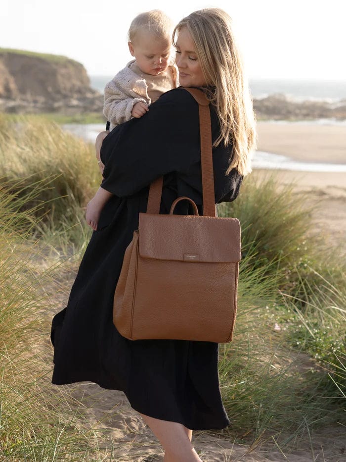 Storksak St James Genuine Leather Diaper Bag for Moms - Perfect for Baby Essentials, Travel & On-the-Go Parenting