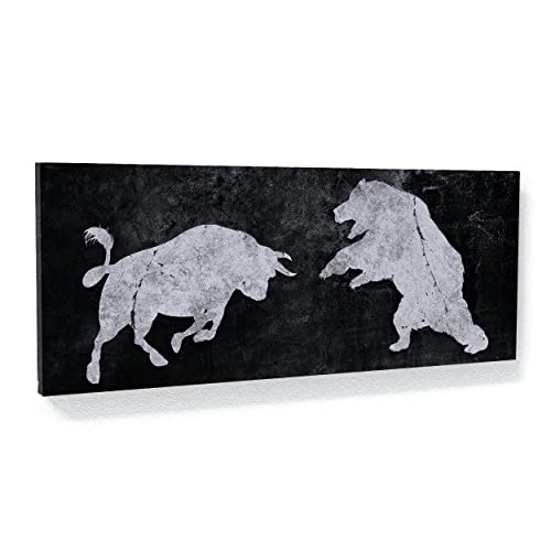 Bull Vs Bear Concrete Black White