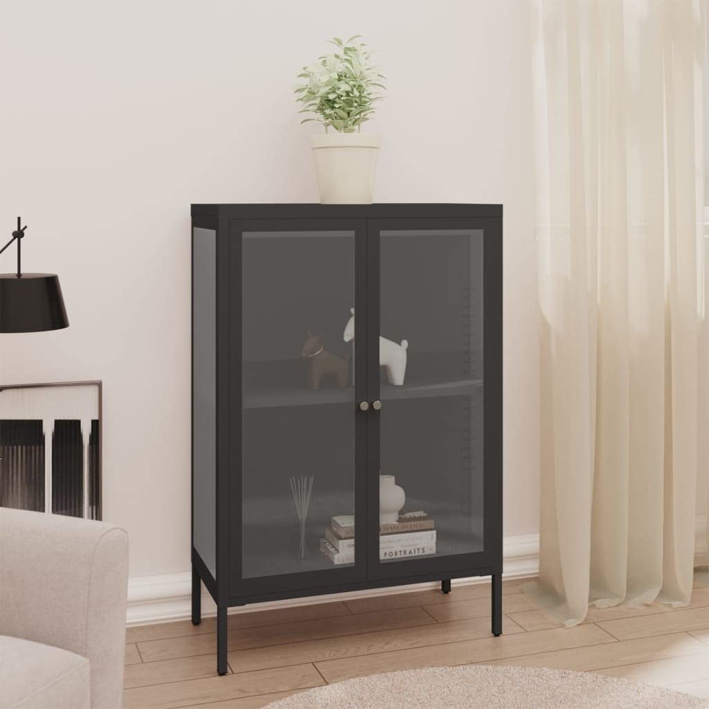 Modern Kitchen Hutch Cabinet with Glass Doors - 29.5