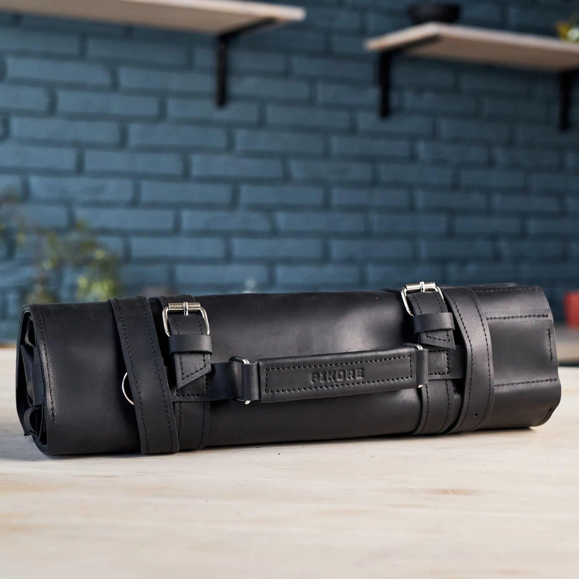 Premium Leather Knife Roll for Chefs & Butchers - Durable Professional Knife Storage Case with 12 Slots - Perfect for Kitchen, Camping & Culinary Gifts