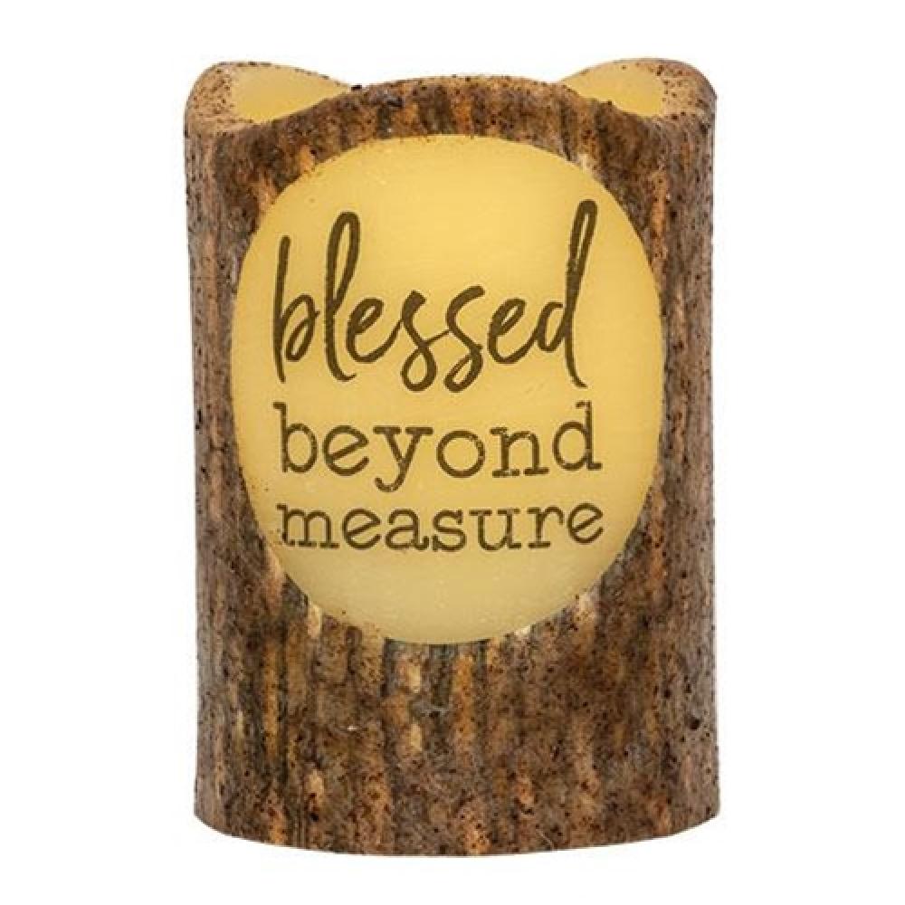 Blessed Beyond Measure 3x4.5 Inch Decorative Pillar Candle - Perfect for Home Decor, Wedding Centerpieces & Religious Ceremonies