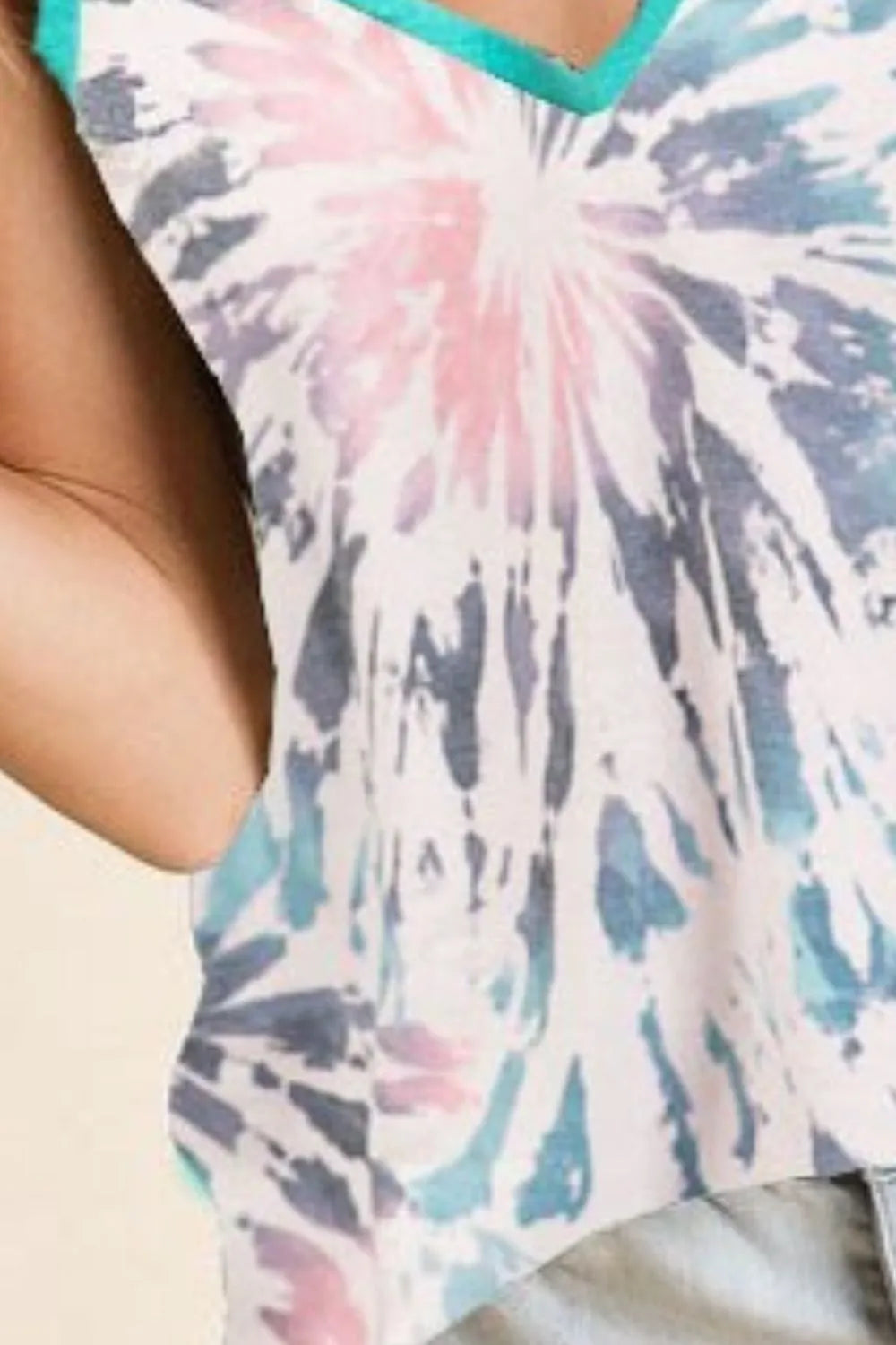 BiBi Tie Dye French Terry Knit Sleeveless Top for Women | Soft Breathable Summer Tank | Casual Wear, Beach Outfits & Yoga Clothes