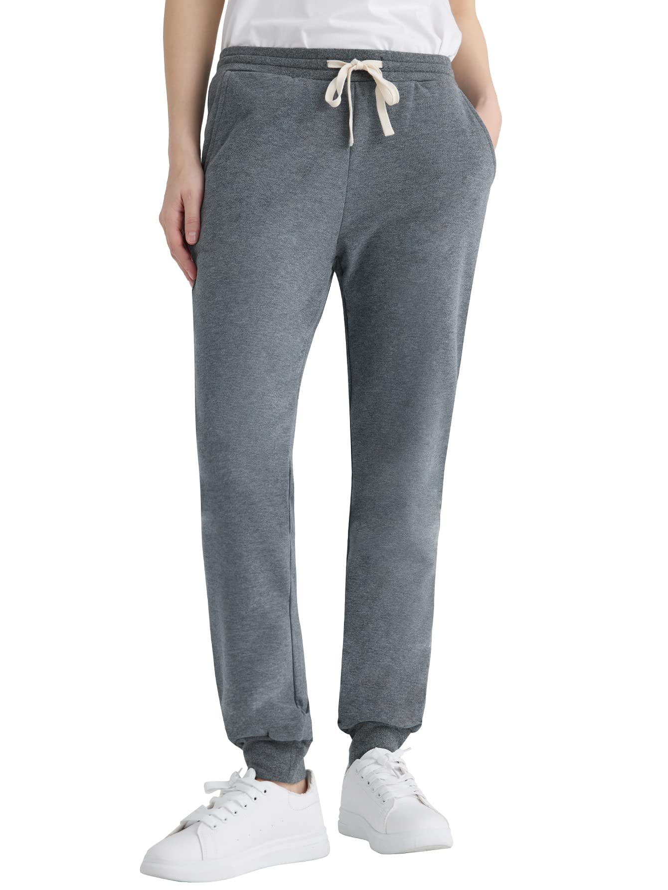 Weintee Women's Petite Joggers - Soft Cotton Sweatpants with Side Pockets for Lounge, Workout & Running | Comfortable Casual Pants for Yoga, Travel & Everyday Wear
