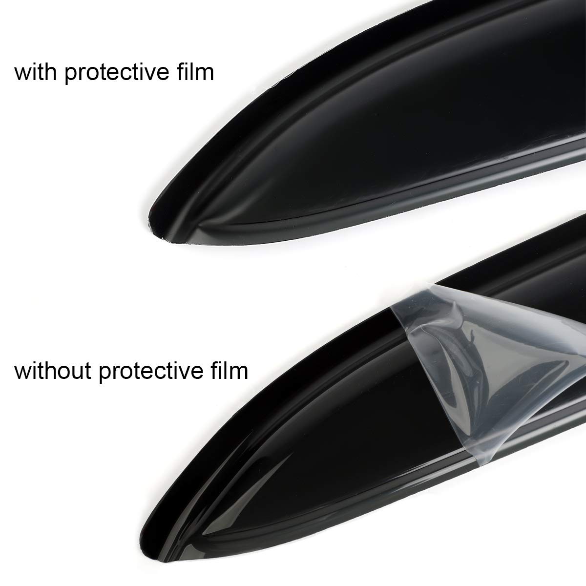 4pcs Durable Dark Smoke Window Rain Guards - Shatterproof Outside Mount Wind Deflectors for 2007-2016 GMC Acadia & 2007-2010 Saturn Outlook (Part# 94632) | Weather Protection & Enhanced Style for Your SUV