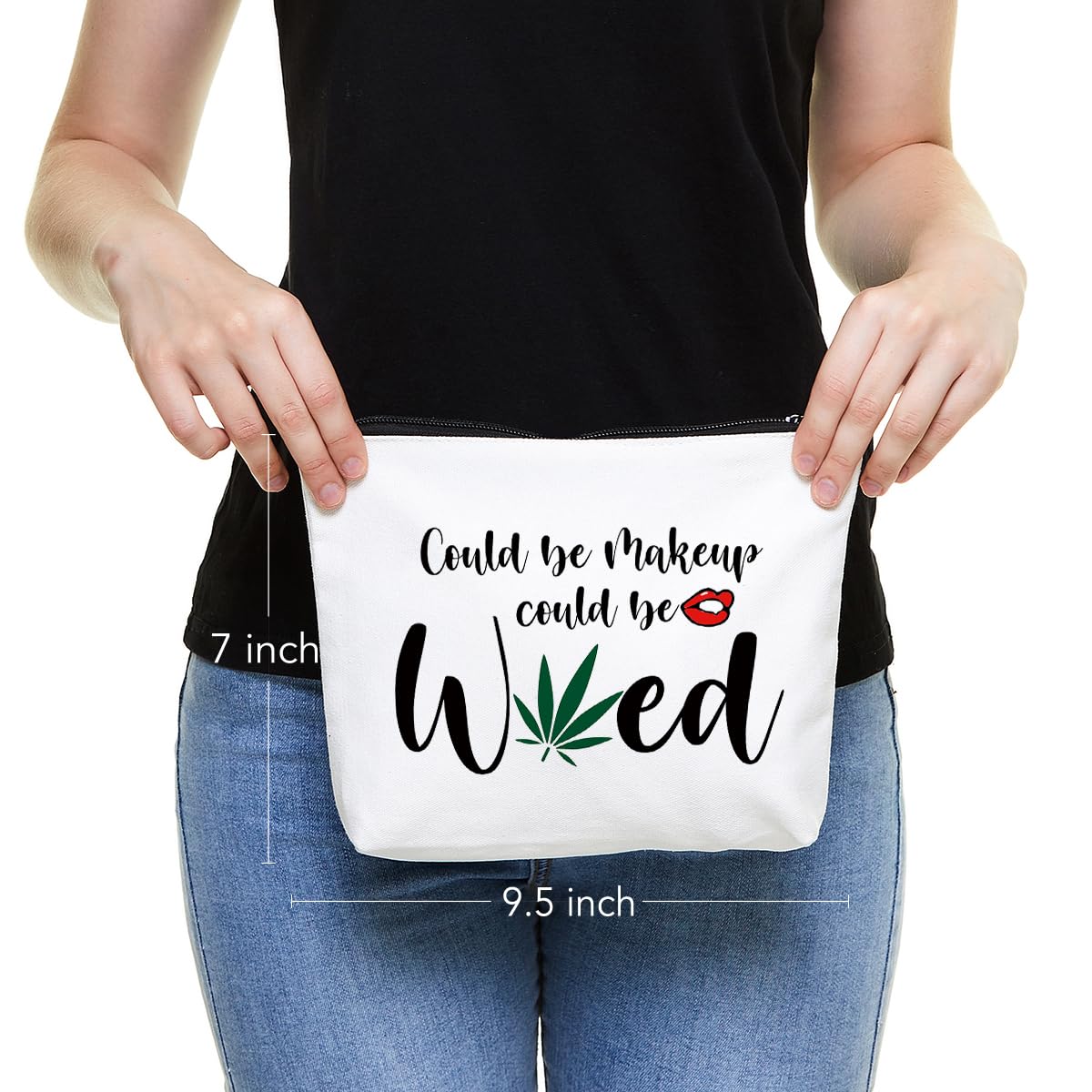 Fokongna Funny Makeup Bag - Weed Design Cosmetic Organizer for Women, Best Friend Gag Gift, Sister Travel Toiletry Case for Birthday & Christmas, Perfect for Daily Use & Travel Accessories