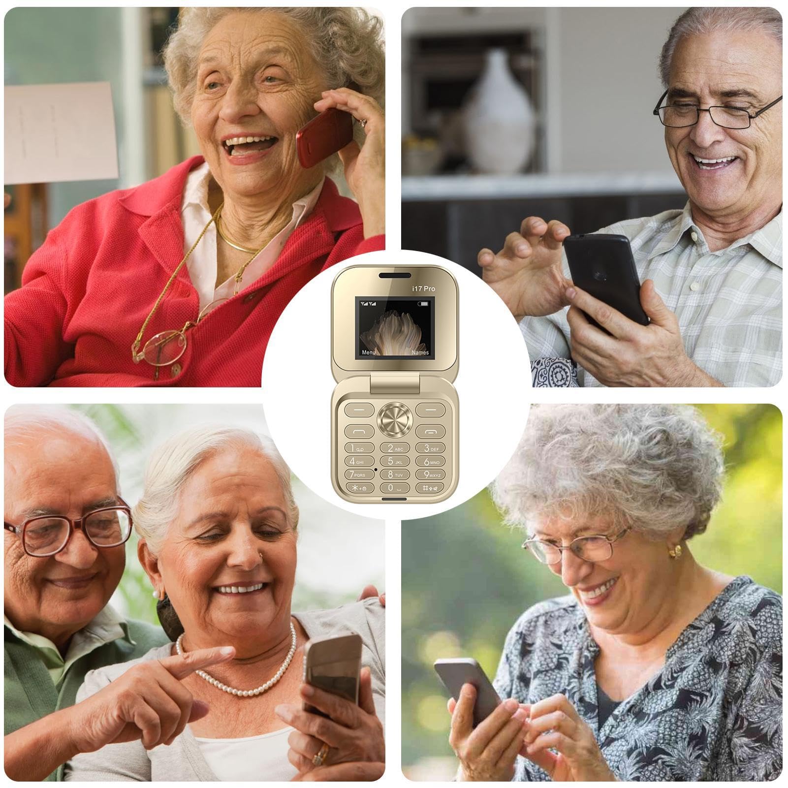 Senior-Friendly Flip Phone - Easy-to-Use Mobile for Elderly with Large Buttons & Hearing Aid Compatibility | Perfect for Grandparents, Emergency Calls & Simple Communication