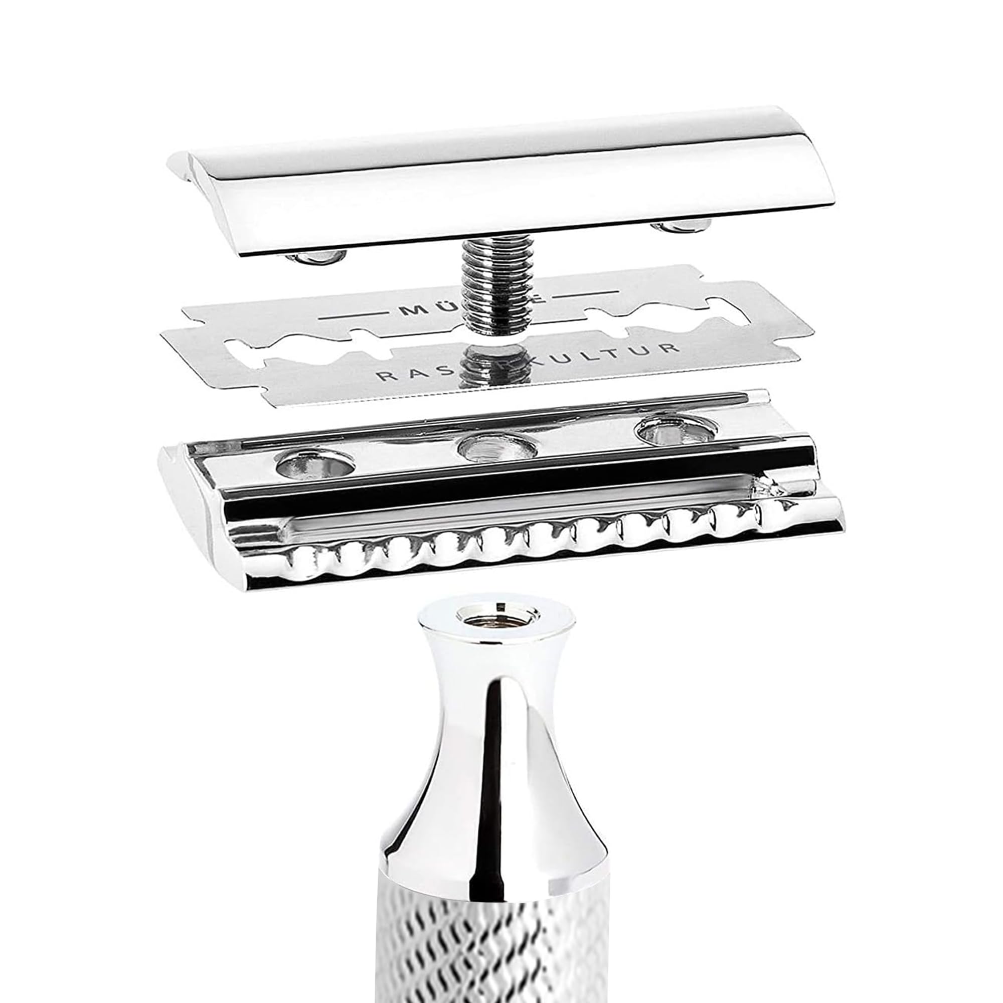 Premium MÜHLE EDITION Chrome 2-Piece Safety Razor Set - R89 Closed Comb Razor & Stand for Men | Classic Wet Shaving Kit with Durable Chrome Finish | Perfect for Daily Shaving, Travel & Gift Giving