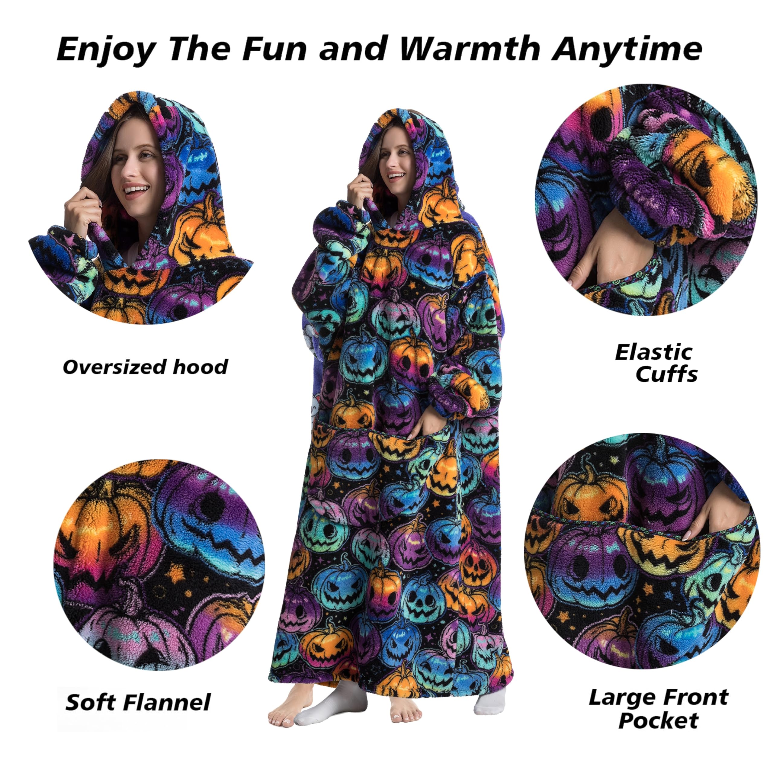 Cozy Wearable Blanket Hoodie for Women & Men - Soft Fleece Hooded Sweatshirt | Perfect Birthday Gift, Lounge Wear, Movie Nights & Outdoor Camping