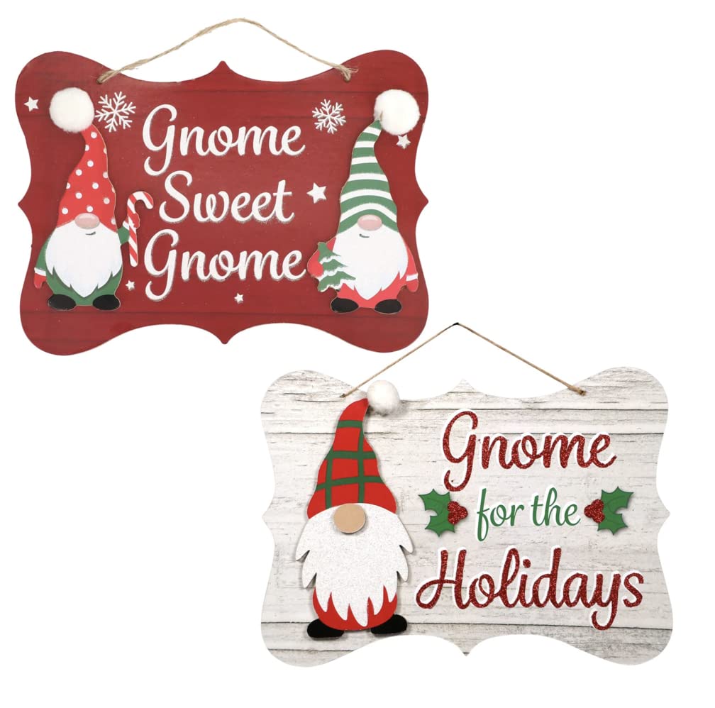 Christmas Gnome Elf Decor - Printed Holiday House Wall Sign for Navidad, 8x11.75 Inch - Perfect for Indoor Christmas Decorations, Living Room, Bedroom & Seasonal Party Decor