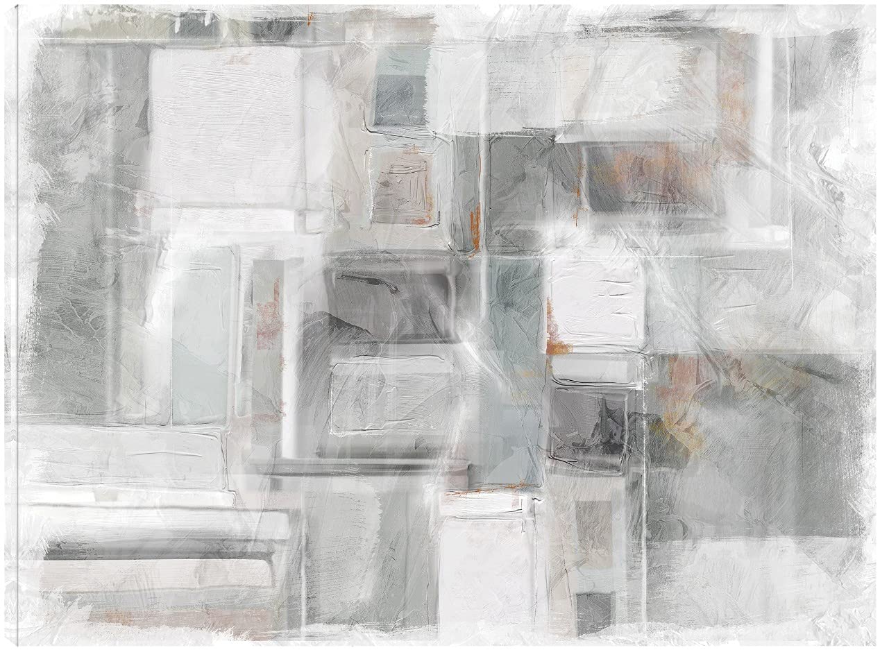 Cubist II Modern Abstract Canvas Wall Art - 43x32 Inch Ready to Hang Painting for Living Room, Bedroom, Office & Home Decor | Contemporary Fine Art for Walls in Cubism Style