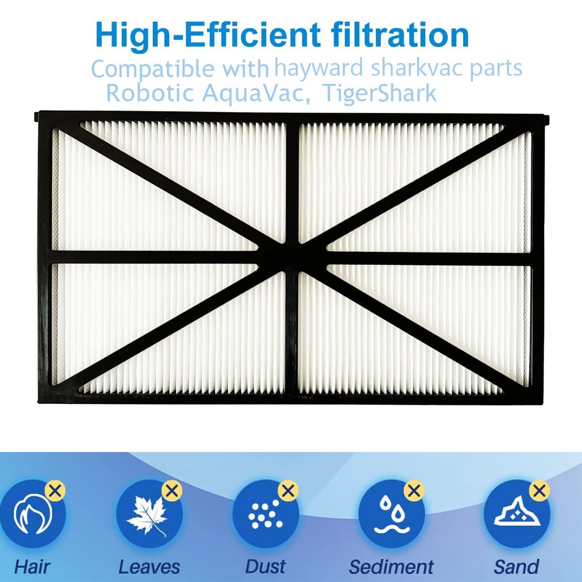 4 Pack Hayward Sharkvac RCX70101PAK2 Replacement Pool Filter Cartridges - Compatible with Hayward Robotic Pool Cleaners AquaVac, TigerShark, SharkVac - Ideal for In-Ground Pool Maintenance & Cleaning