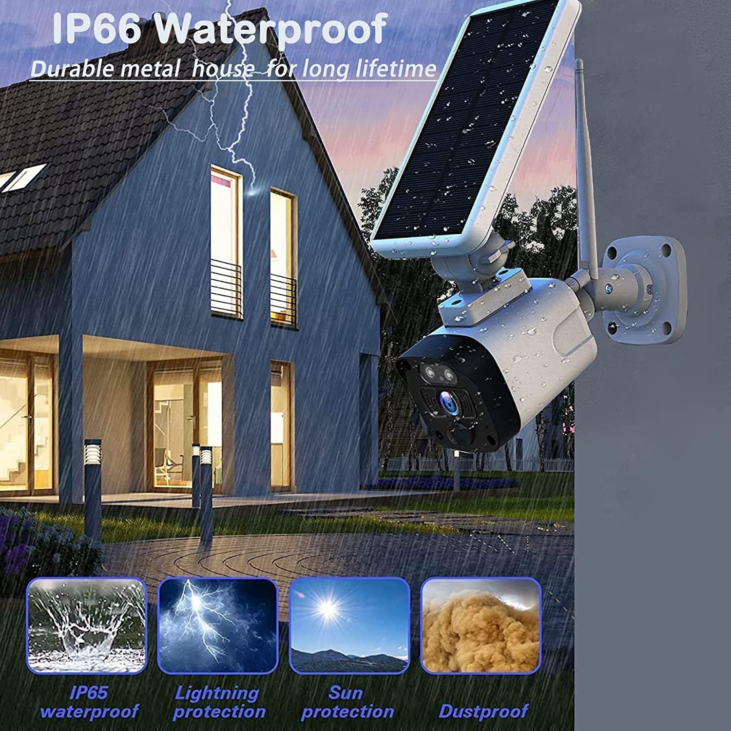 CAMCAMP 4MP Solar-Powered Wireless Outdoor Security Camera System - Weatherproof Home Surveillance with Non-Stop Solar Charging, 2-Way Audio, Human Detection & Night Vision - Ideal for Backyard, Front Door, Garage and Property Monitoring