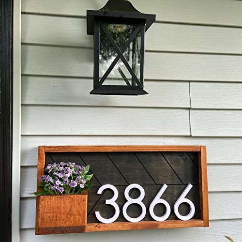 Weston Modern Address Plaque with Planter - Large Waterproof House Numbers Sign for Outdoor Home, Yard & Curb Appeal - Personalized Address Plaque for Front Door, Mailbox & Garden Decor