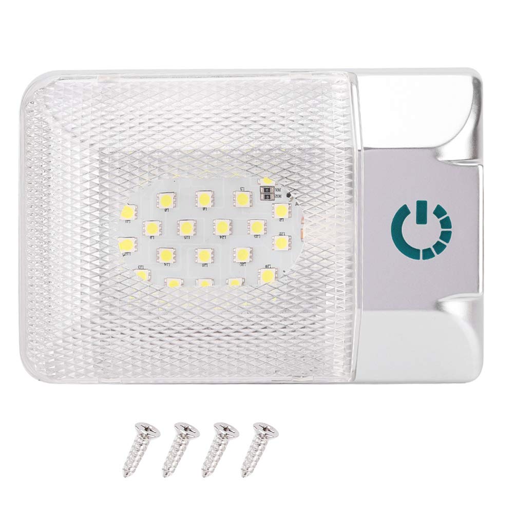 Acouto RV Roof Dome Light - 24 LED White Ceiling Light with Touch Adjustable Switch for RV & Boat (11-18V) - Perfect for Interior Lighting in Campers, Trailers, and Marine Vehicles