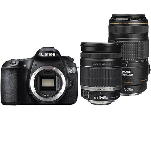 Canon EOS 60D DSLR Camera Bundle with 18-200mm & 70-300mm Lenses - Professional Photography Kit for Travel, Sports & Wildlife Shooting