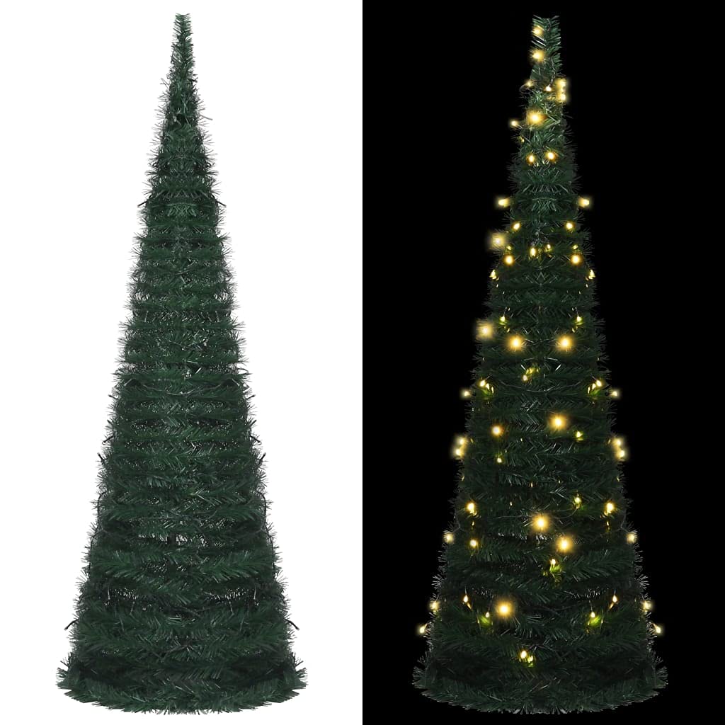 6ft Pre-Lit Artificial Christmas Tree with Easy Pop-Up Assembly | 31V DC Powered Holiday Decor for Home, Office & Party Decoration