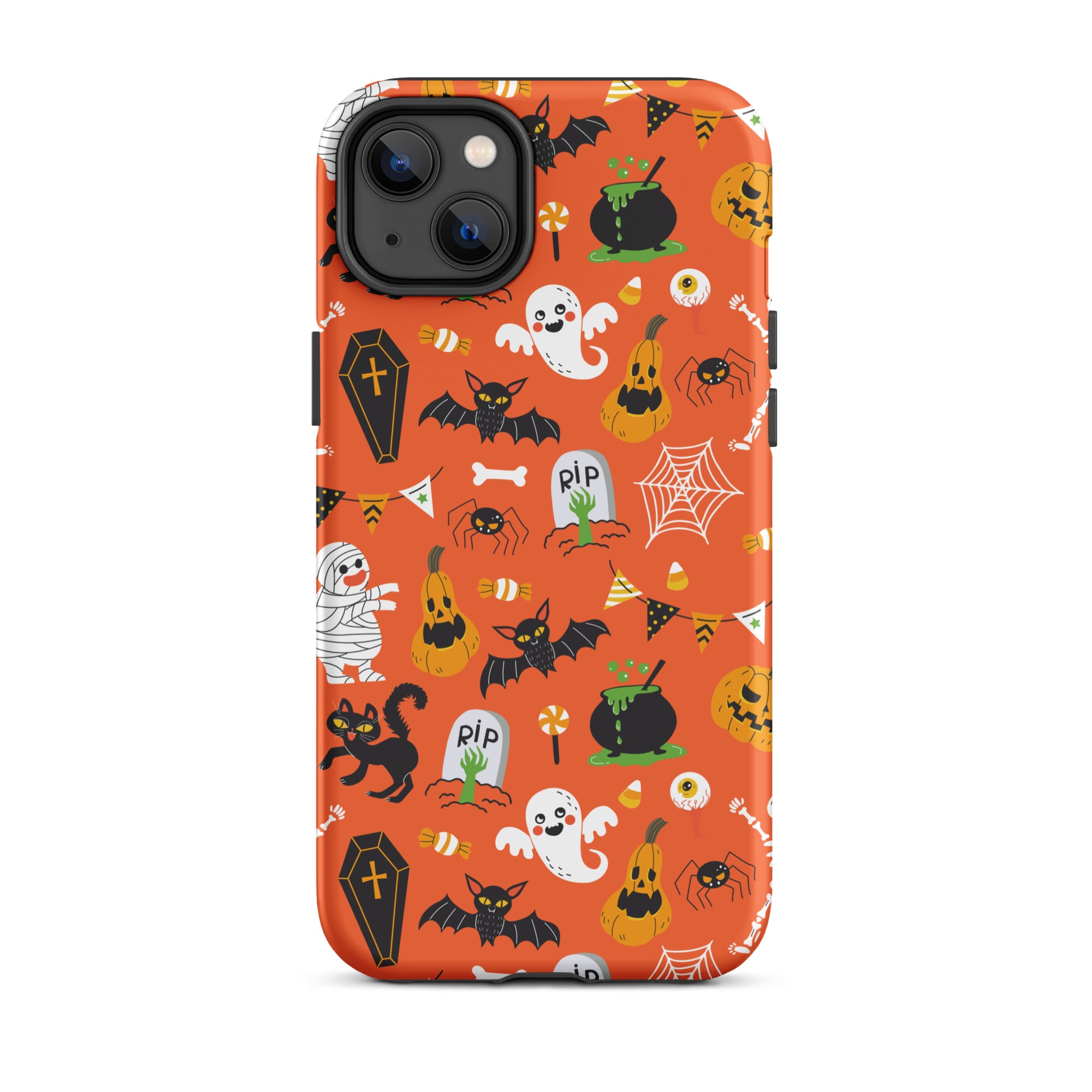 Spooky Night Guardian Premium iPhone Case - Halloween Protective Cover for iPhone 13/14/15 Pro Max - Cute Ghost Design Shockproof Phone Case for Night Out, Party & Daily Use