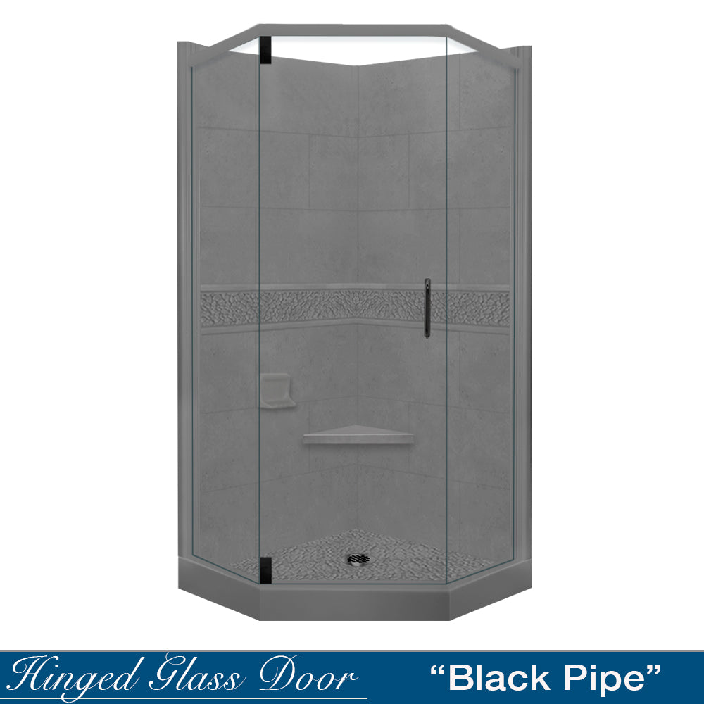 Neo Angle Wet Cement Sistine Stone & Pebble Stone DIY Shower Remodel Kit - Waterproof Bathroom Flooring for Wet Room, Spa, and Modern Shower Designs
