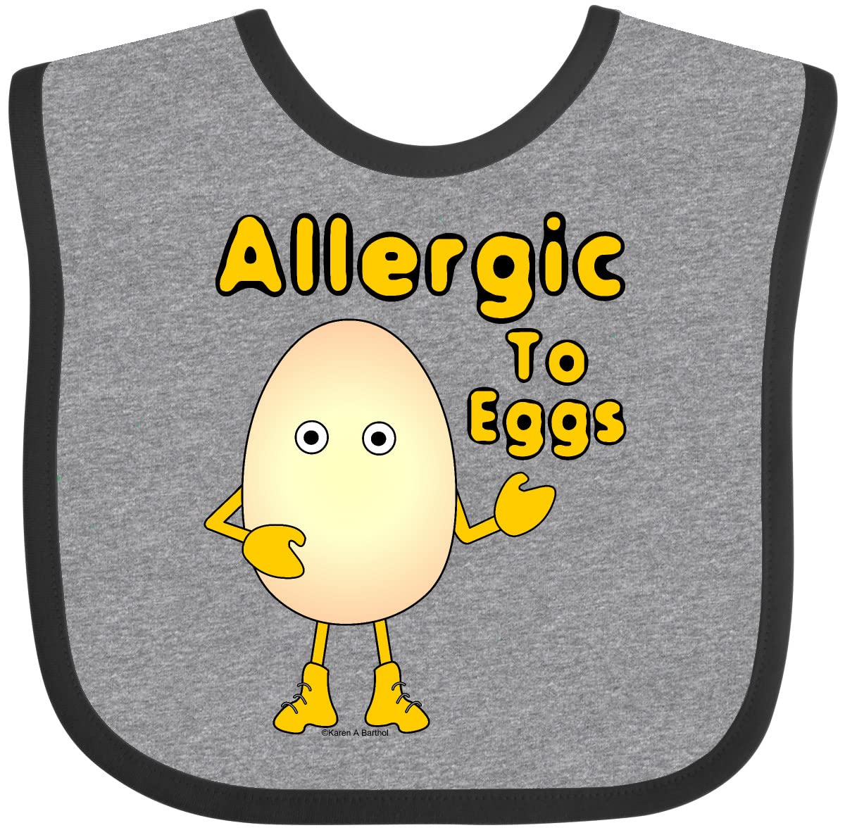 Allergic To Eggs Baby Bib by Inktastic - Soft & Absorbent for Infants with Egg Allergies - Perfect for Mealtime & Messy Play