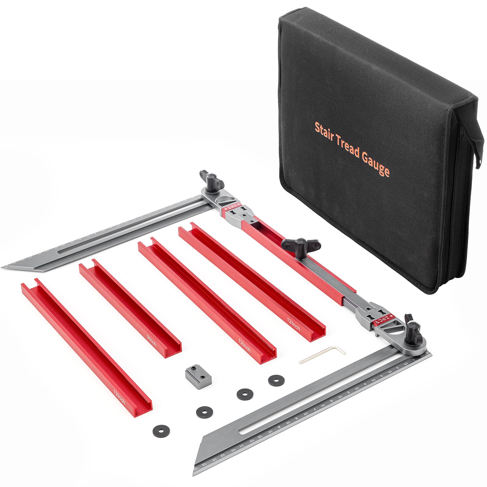 Adjustable Stair Tread Template Tool - Multi-Angle Stair Jig & Shelf Layout Guide for Precise Cutting | Perfect for DIY Staircase Renovation, Home Improvement Projects & Woodworking